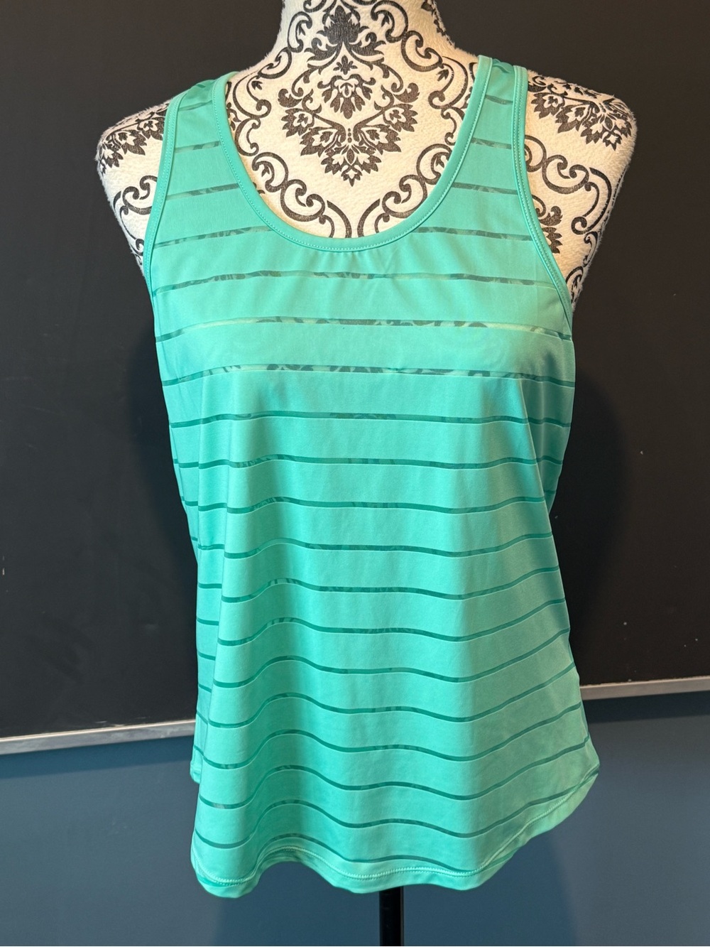 ZYIA Mint Green Striped Tank Top